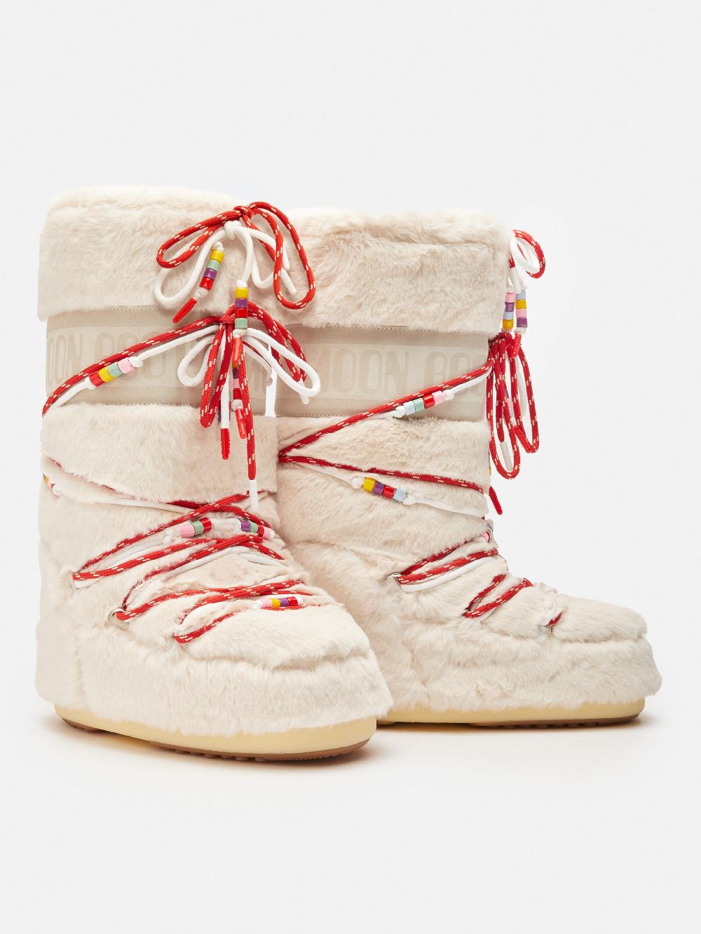 Moon Boot ICON FAUX-FUR BEADS PANNA