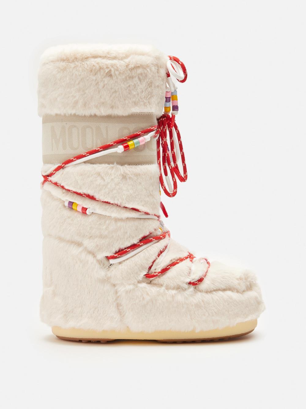 Moon Boot ICON FAUX-FUR BEADS PANNA
