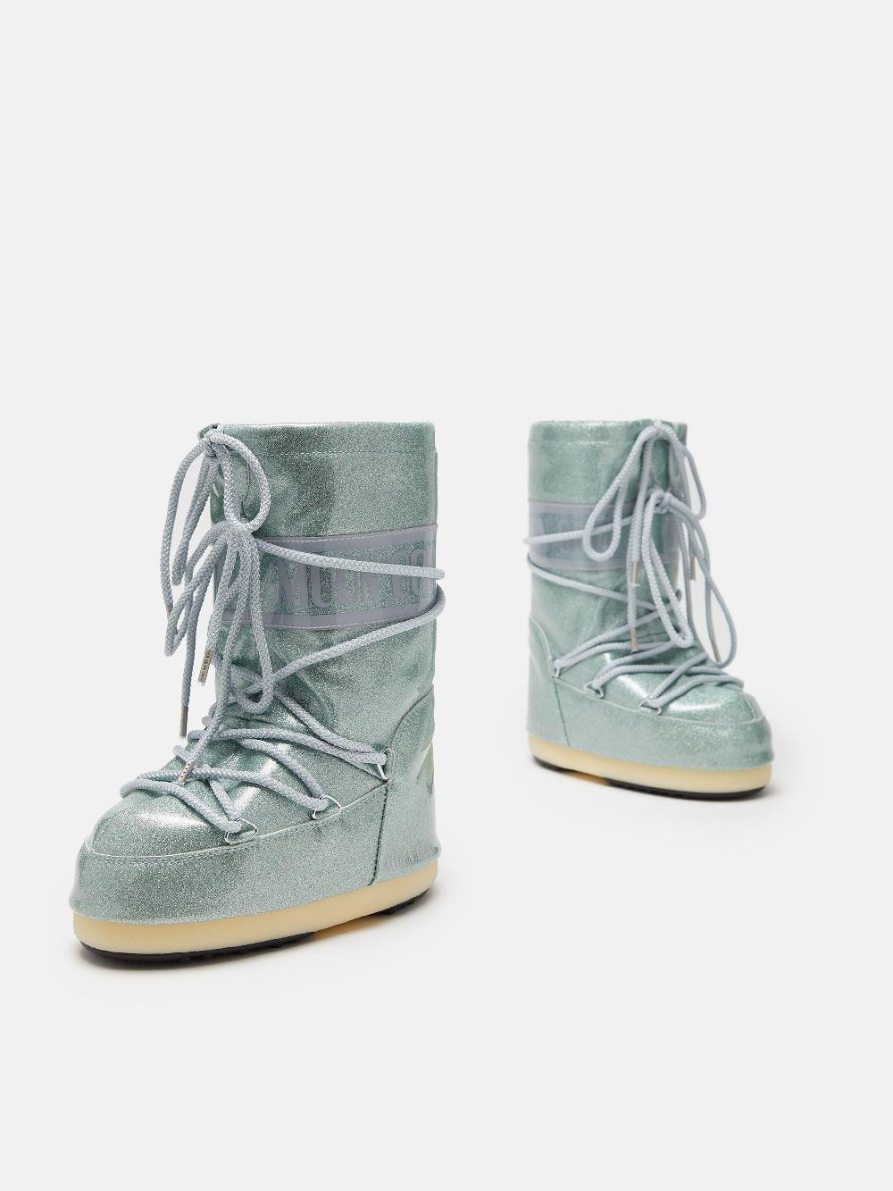 Moon Boot ICON JUNIOR GLITTER BLU