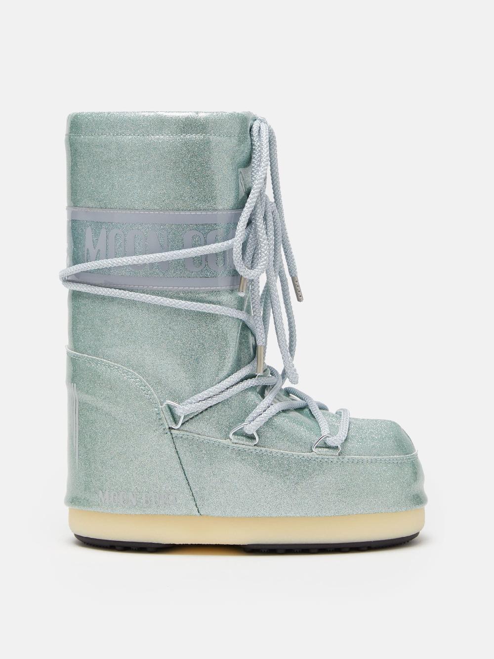 Moon Boot ICON JUNIOR GLITTER BLU