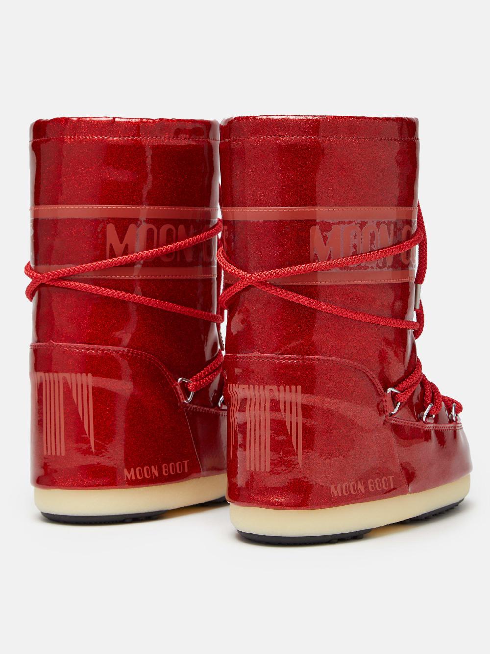 Moon Boot ICON JUNIOR GLITTER ROSSO