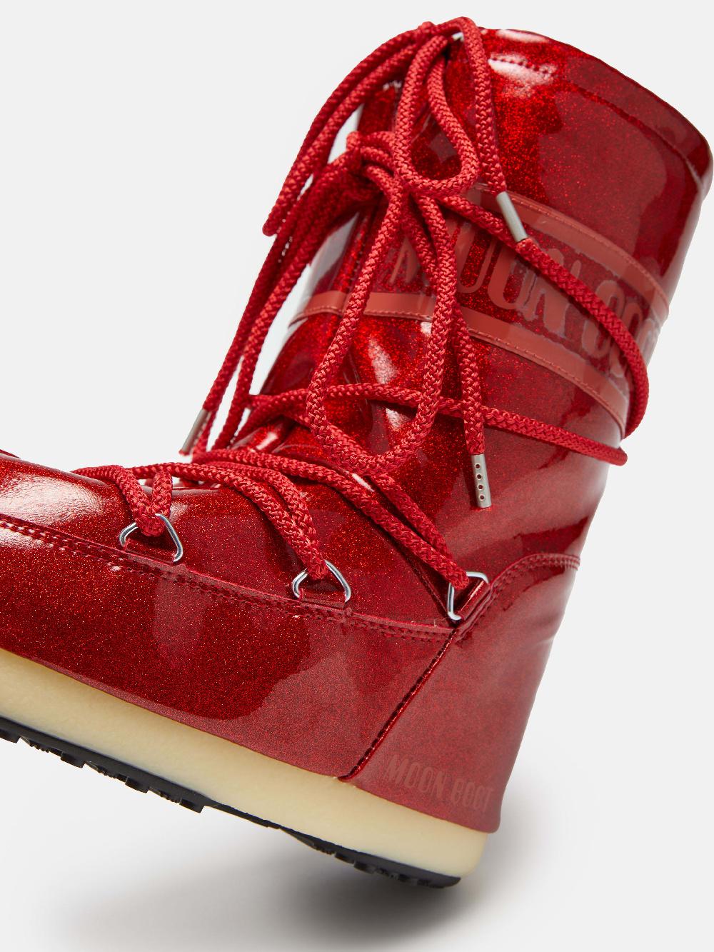 Moon Boot ICON JUNIOR GLITTER ROSSO
