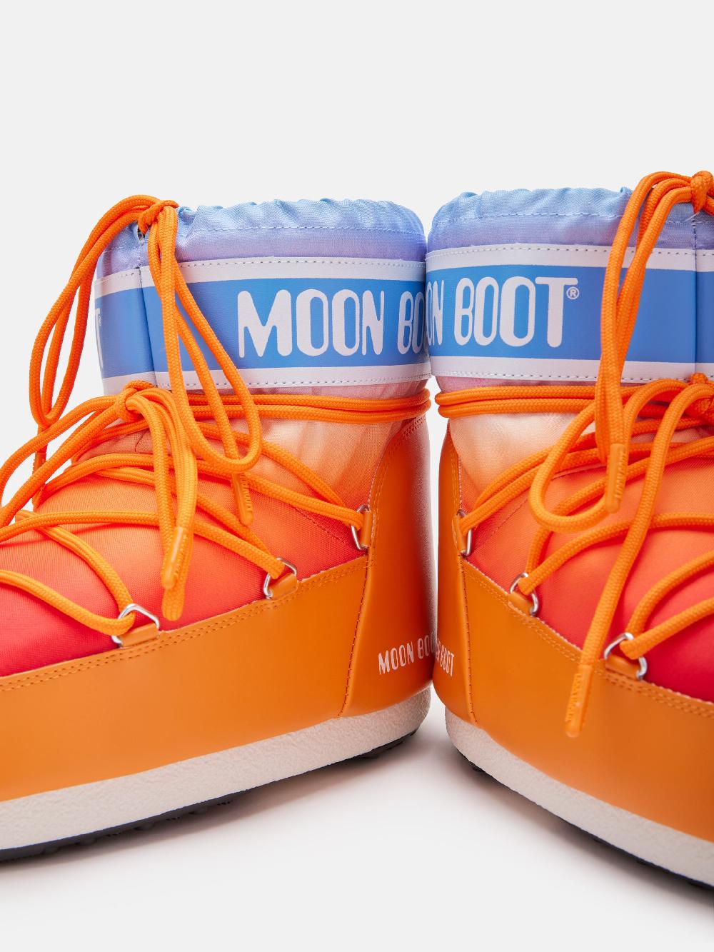 Moon Boot ICON LOW ARANCIONE CON STAMPA SUNRISE