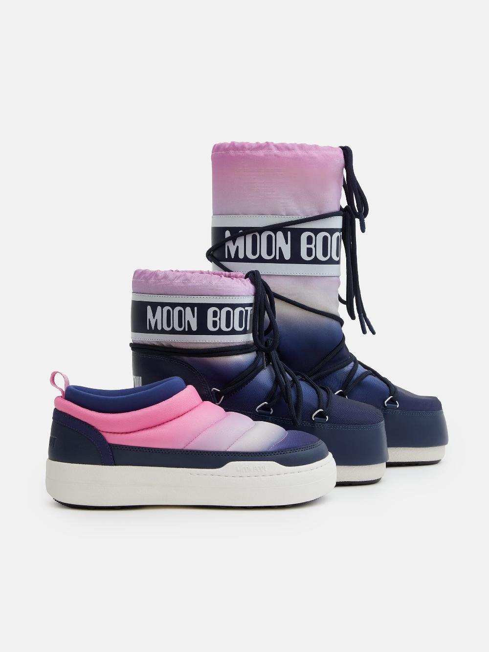 Moon Boot ICON LOW BLU CON STAMPA MOONRISE