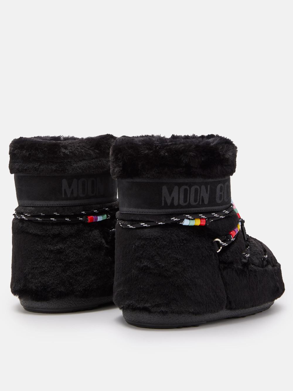 Moon Boot ICON LOW FAUX-FUR BEADS NERO