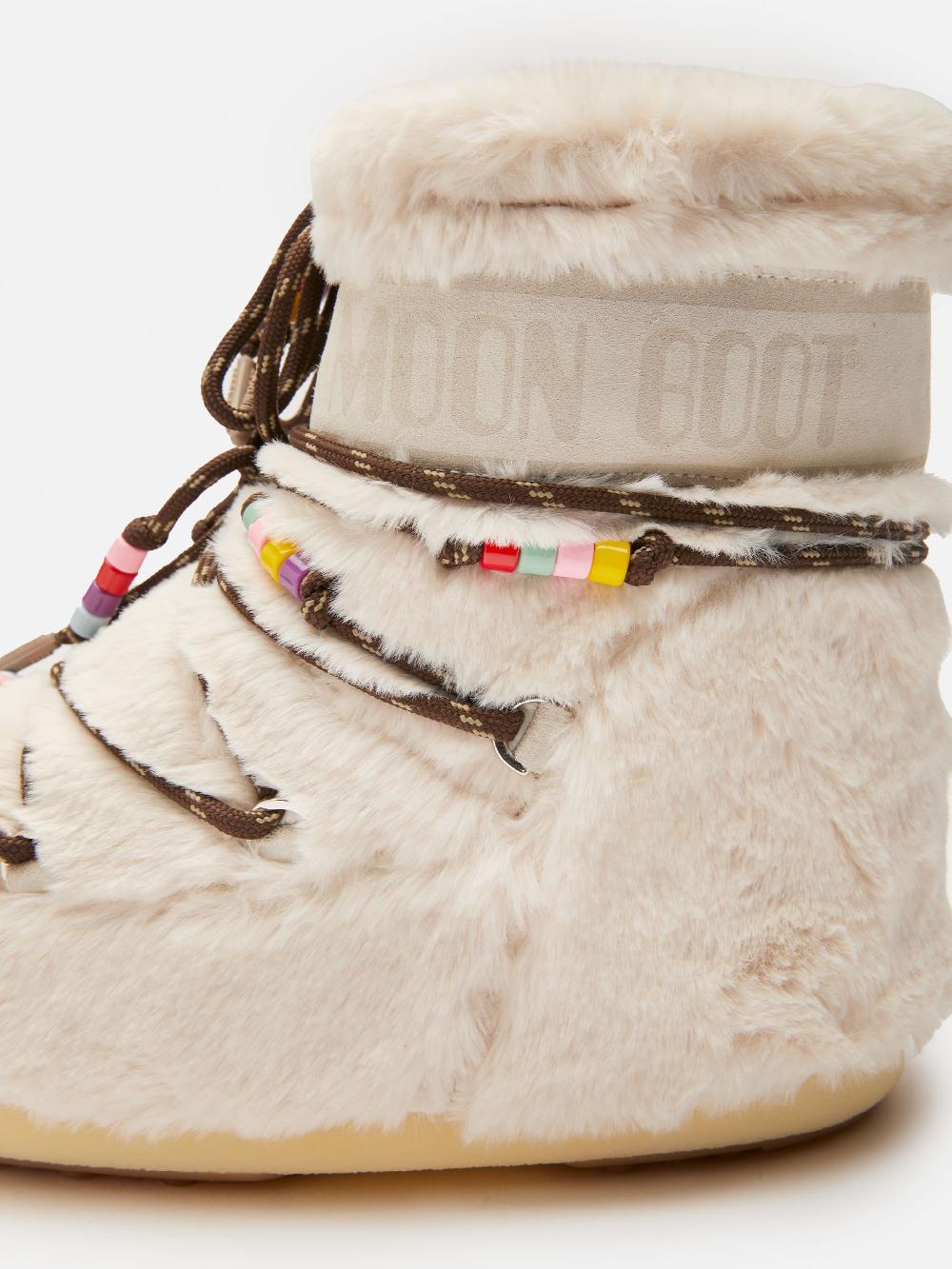 Moon Boot ICON LOW FAUX-FUR BEADS PANNA