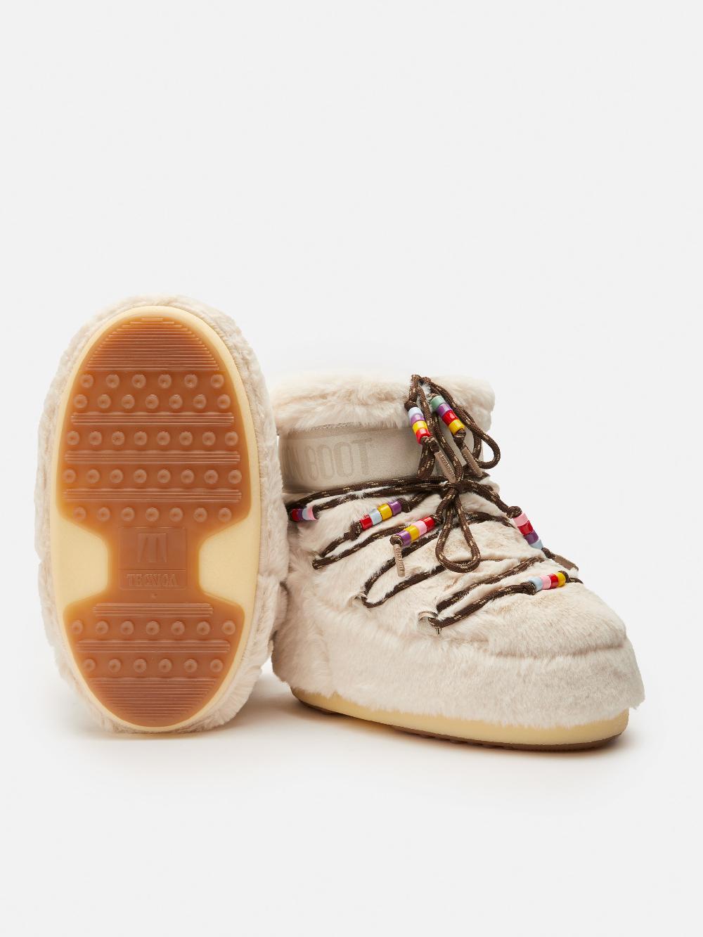 Moon Boot ICON LOW FAUX-FUR BEADS PANNA