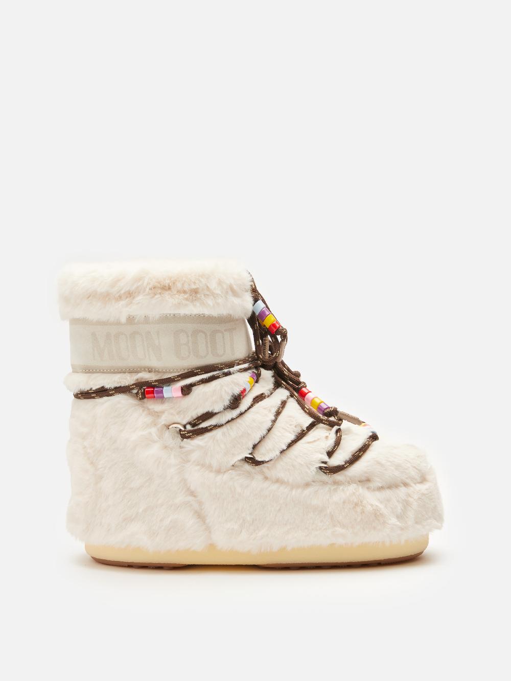 Moon Boot ICON LOW FAUX-FUR BEADS PANNA