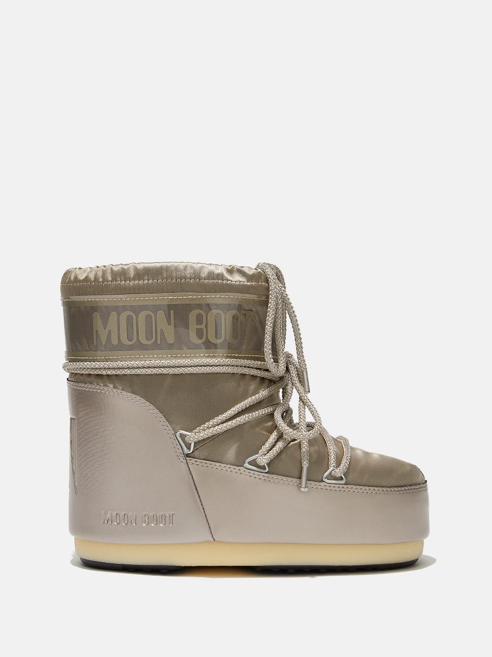 Moon Boot ICON LOW GLANCE PLATINO IN RASO