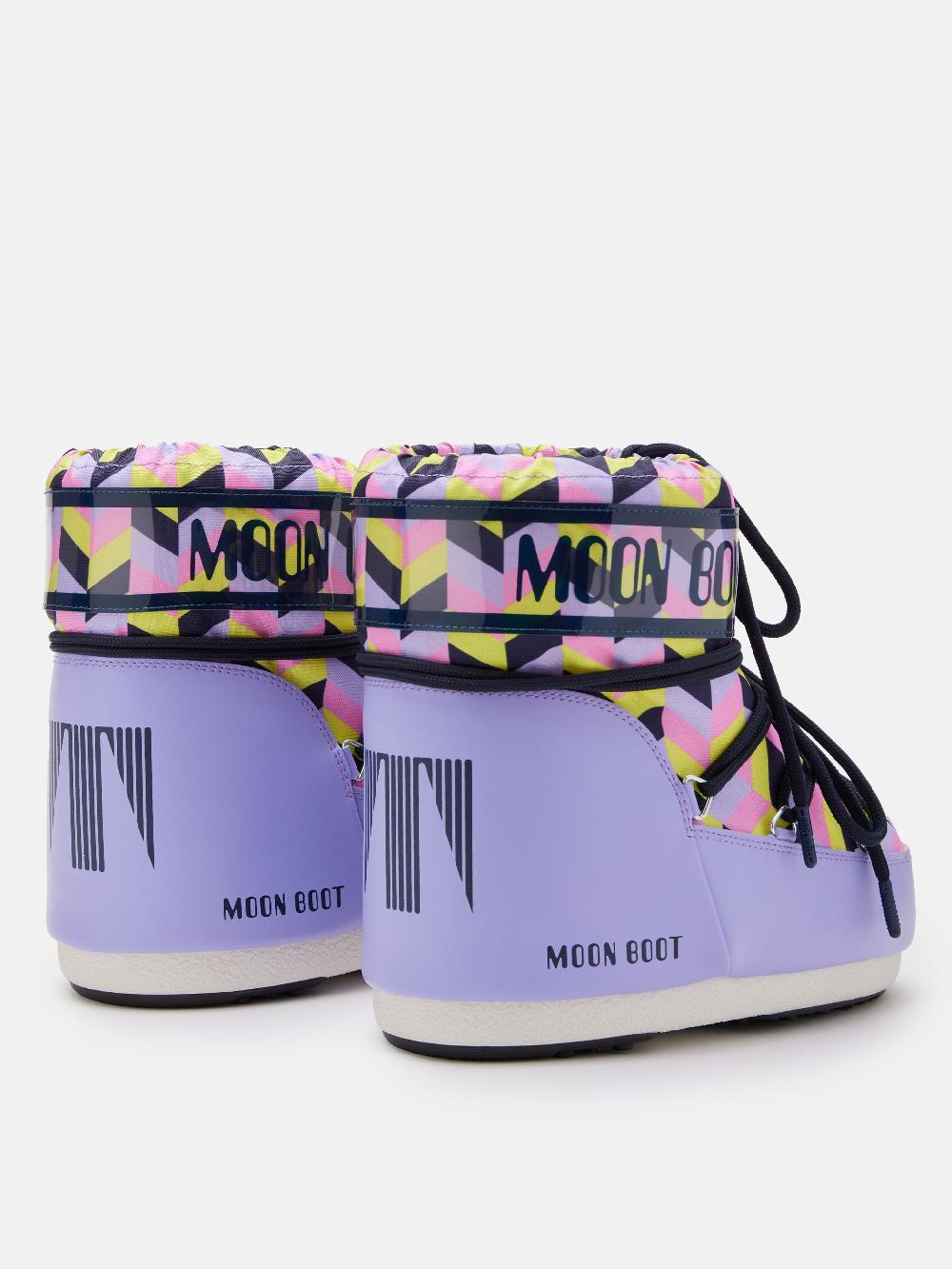 Moon Boot ICON LOW LILLA CON STAMPA OPTICAL