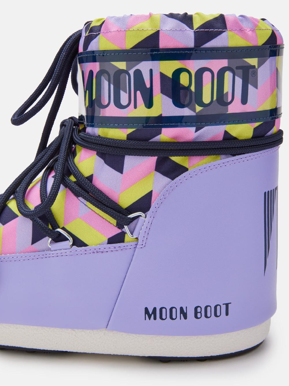 Moon Boot ICON LOW LILLA CON STAMPA OPTICAL