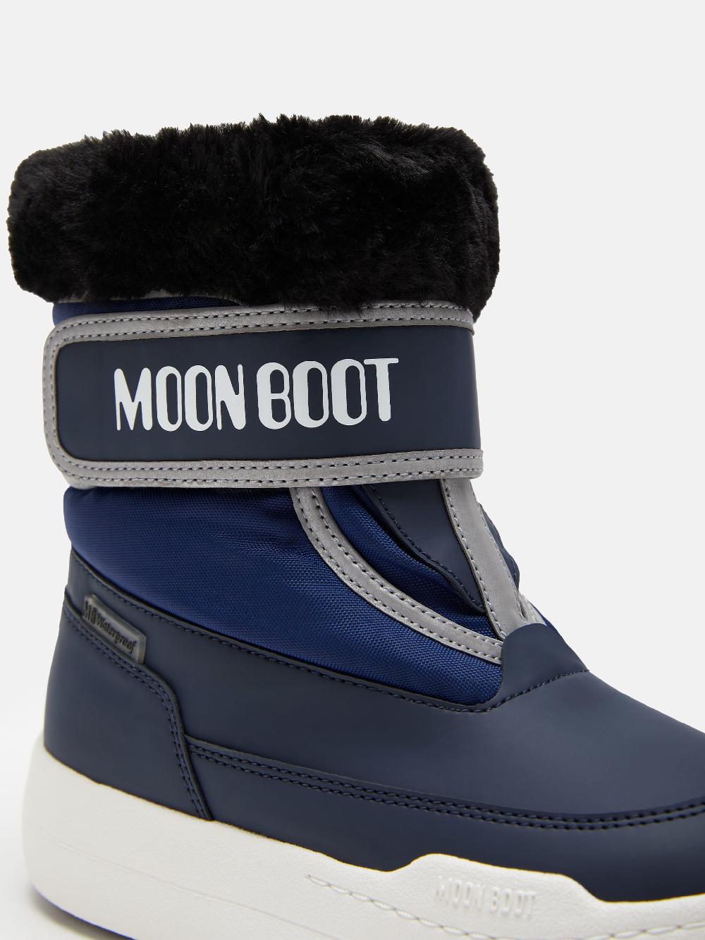 Moon Boot JUNIOR PARK BLU CON CHIUSURA A STRAPPO