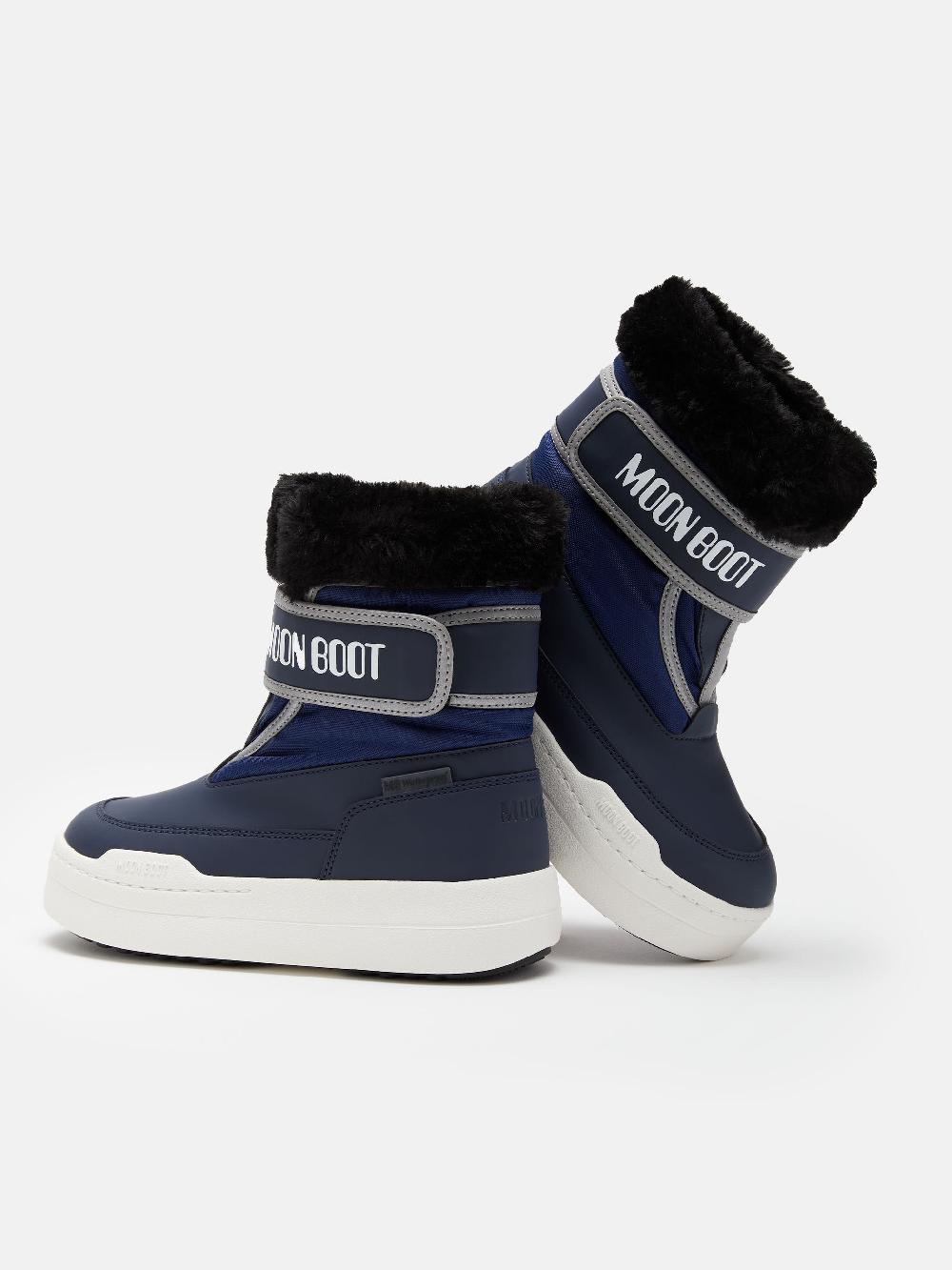 Moon Boot JUNIOR PARK BLU CON CHIUSURA A STRAPPO