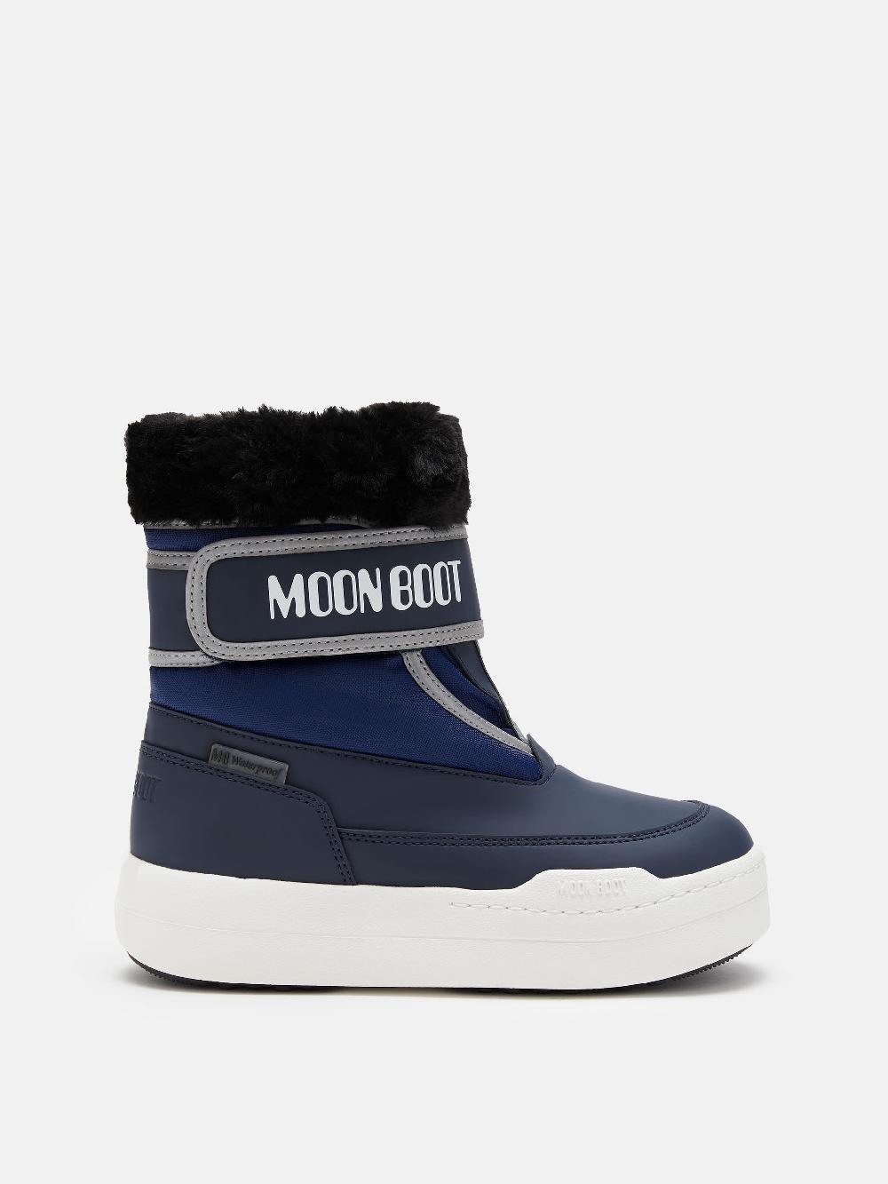 Moon Boot JUNIOR PARK BLU CON CHIUSURA A STRAPPO