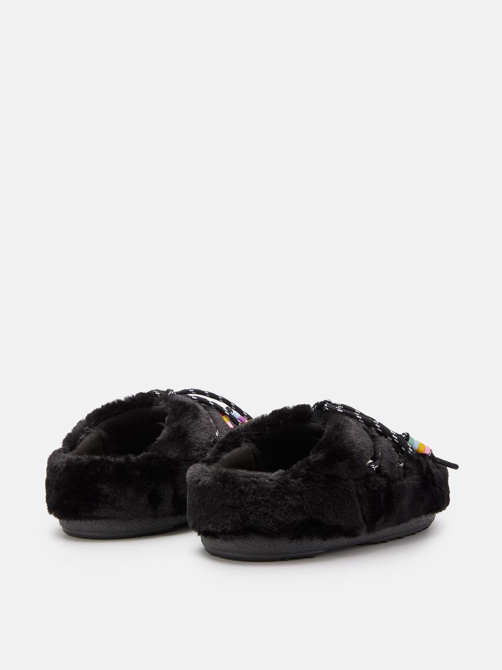 Moon Boot MULE FAUX-FUR BEADS NERO