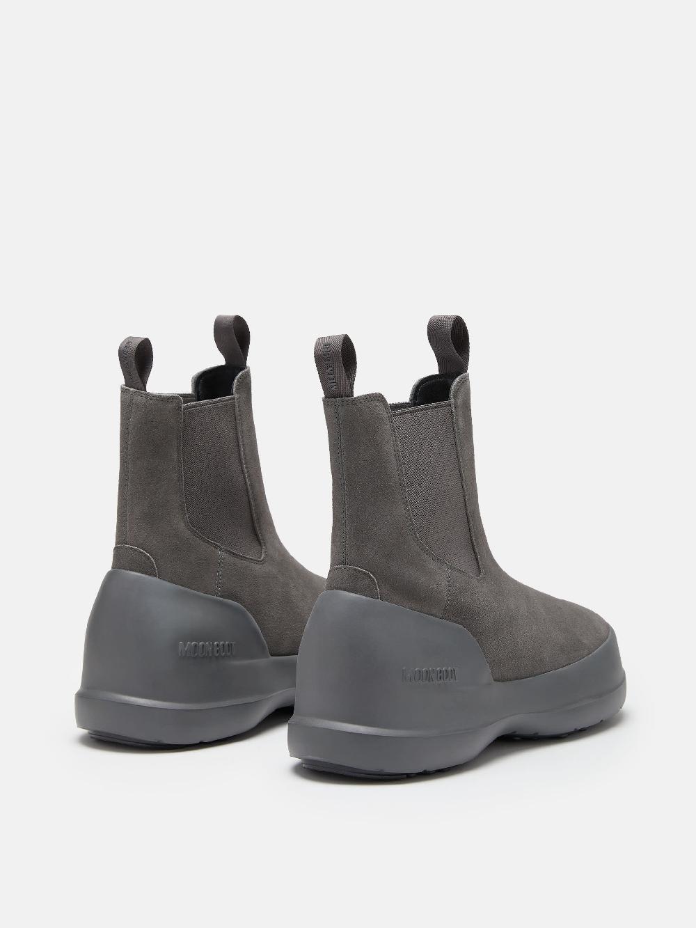 Moon Boot STIVALE LUNA CHELSEA GRIGIO IN PELLE SCAMOSCIATA