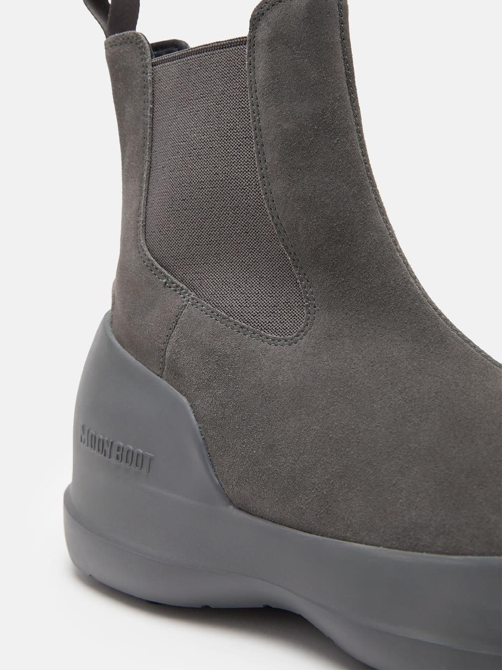 Moon Boot STIVALE LUNA CHELSEA GRIGIO IN PELLE SCAMOSCIATA
