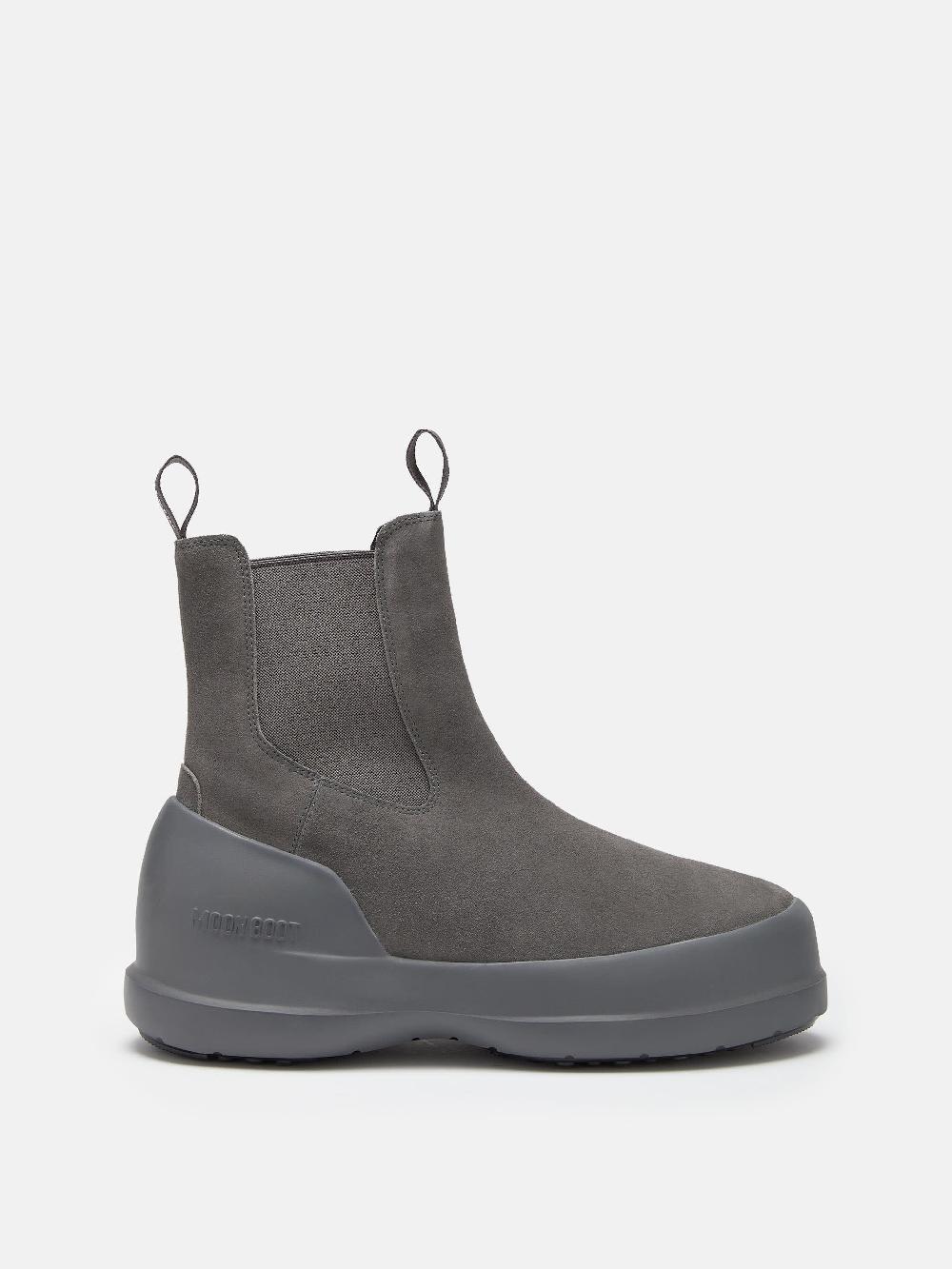 Moon Boot STIVALE LUNA CHELSEA GRIGIO IN PELLE SCAMOSCIATA