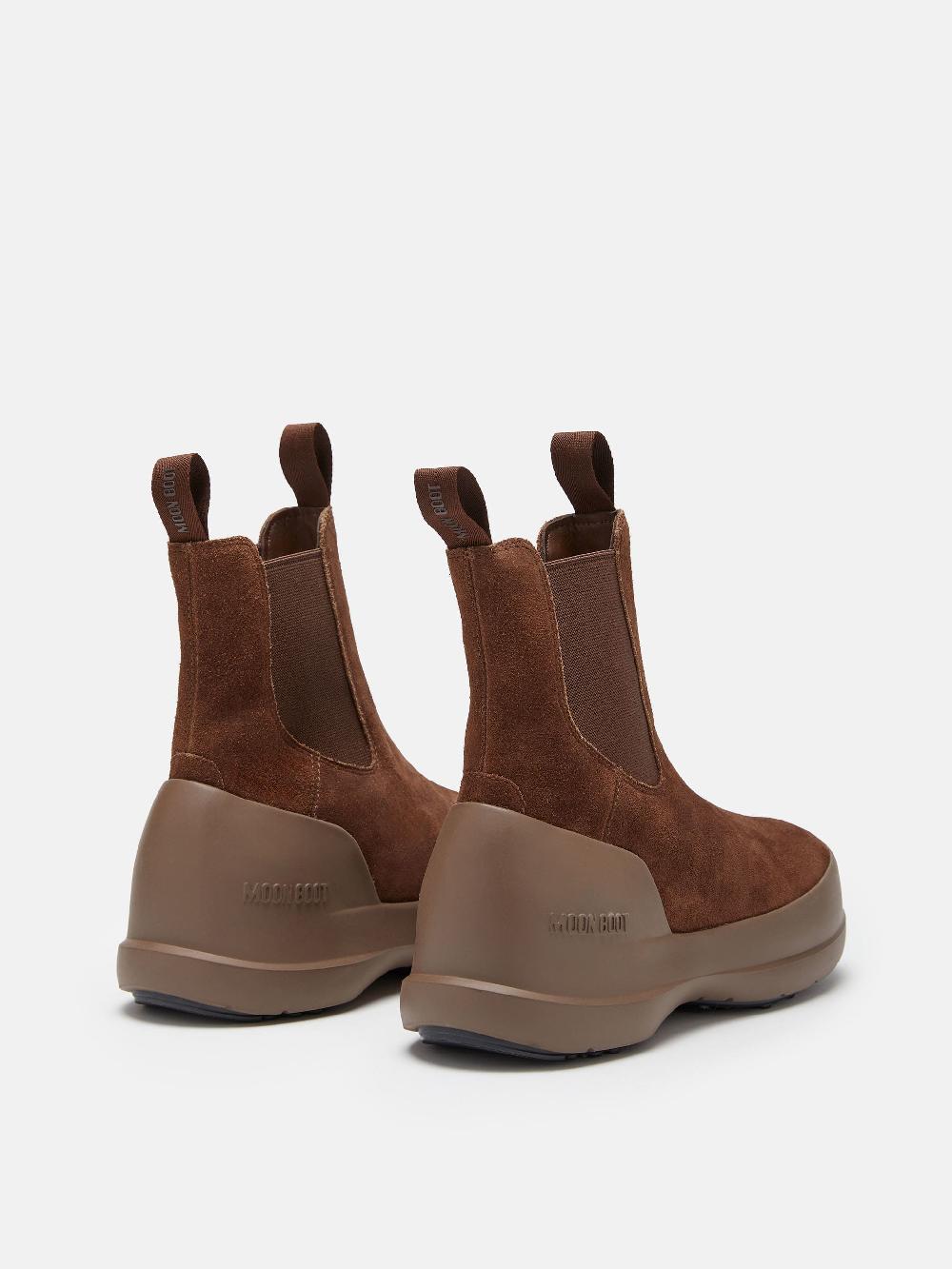 Moon Boot STIVALE LUNA CHELSEA MARRONE IN PELLE SCAMOSCIATA