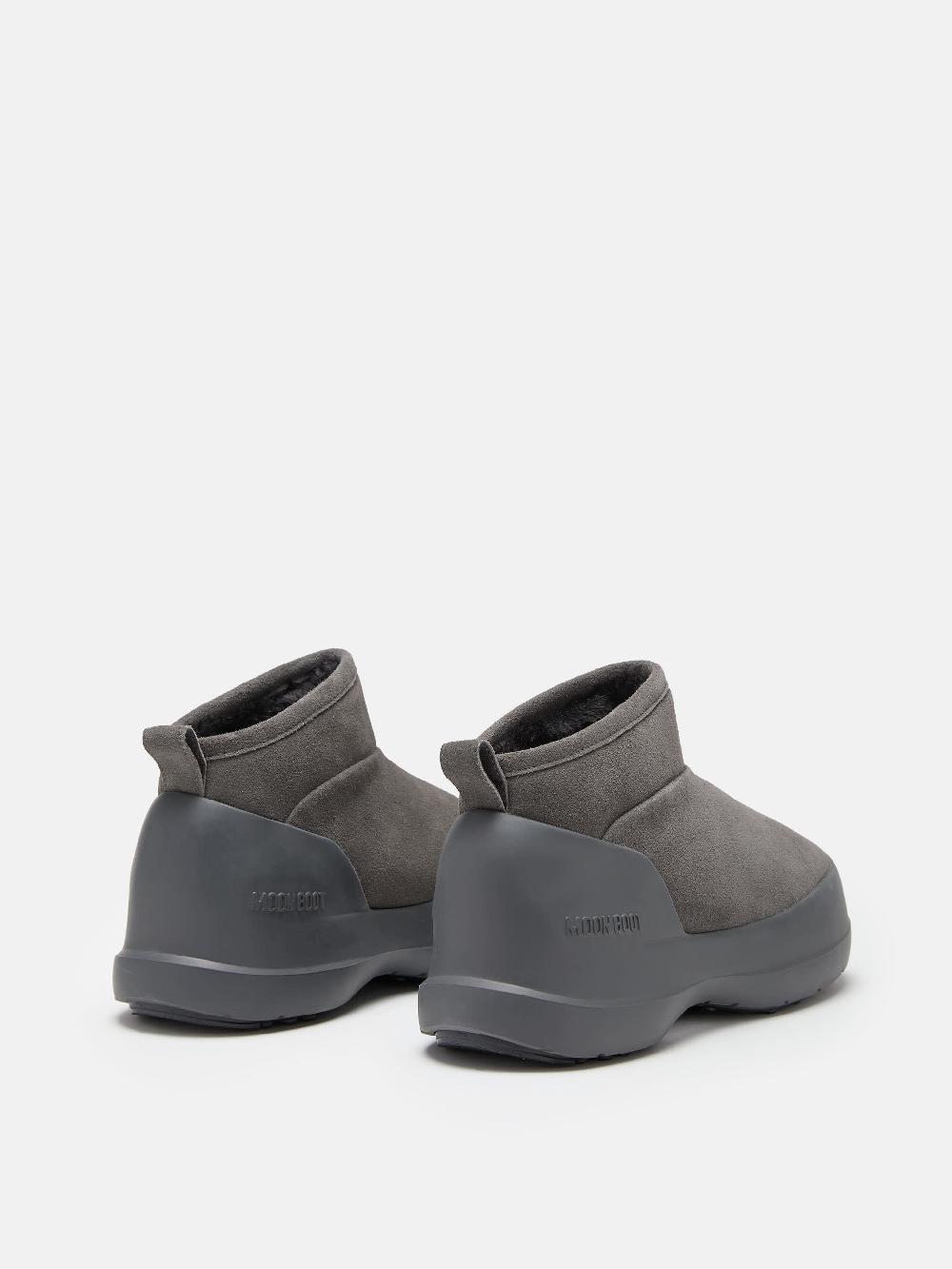 Moon Boot STIVALE LUNA LOW GRIGIO IN PELLE SCAMOSCIATA