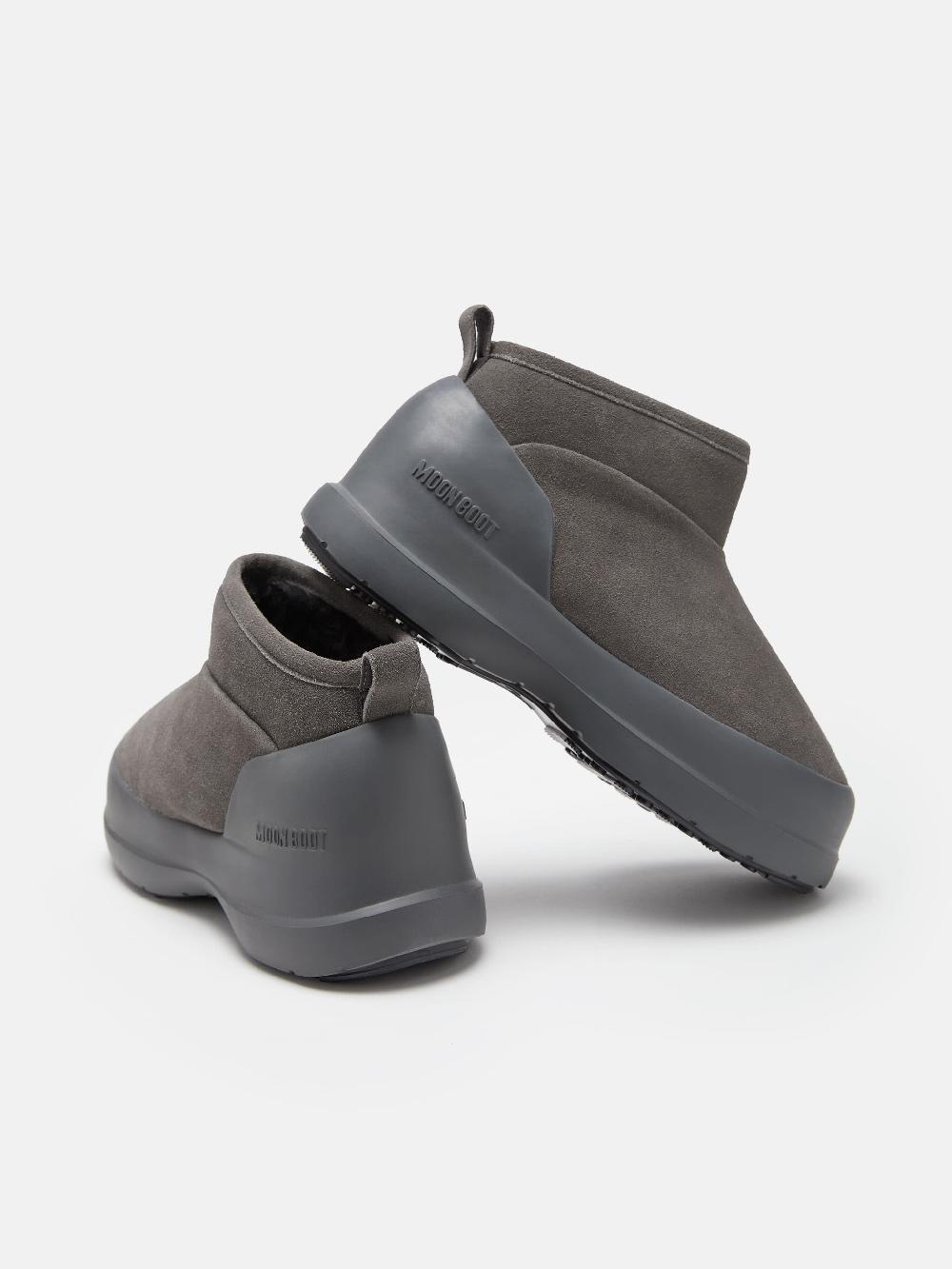 Moon Boot STIVALE LUNA LOW GRIGIO IN PELLE SCAMOSCIATA