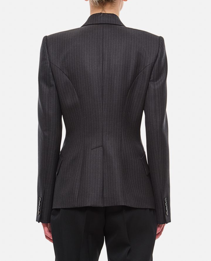 Alexander McQueen GIACCA MONOPETTO GESSATA IN LANA