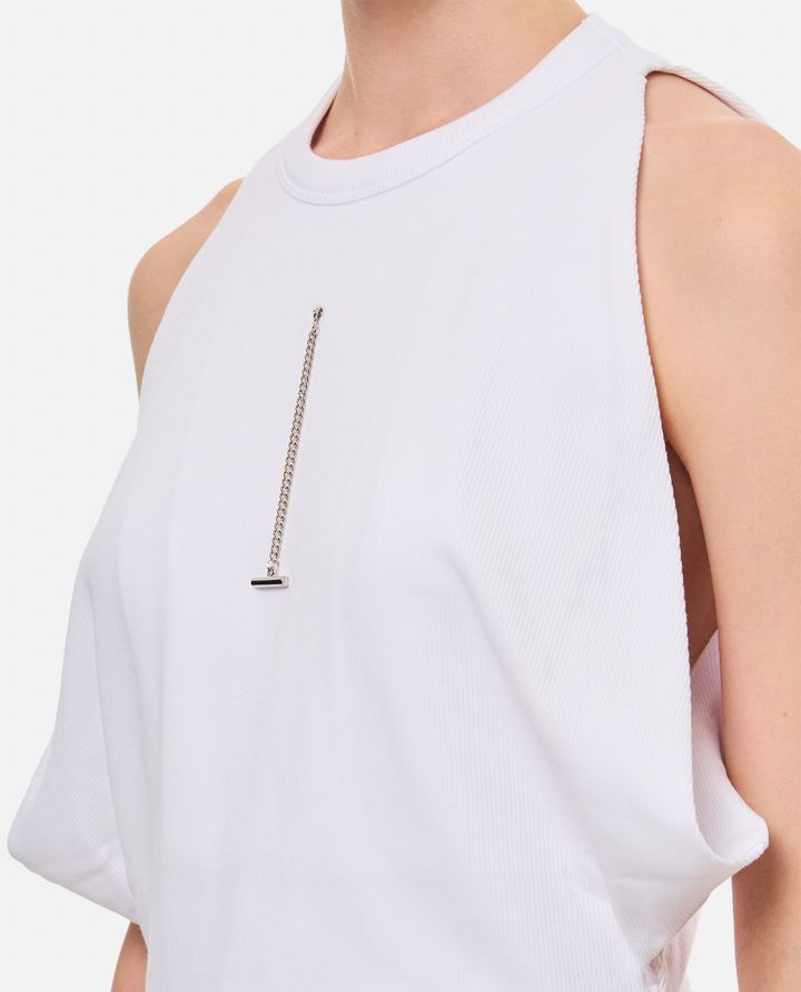 Alexander McQueen TOP IN COTONE SMANICATO