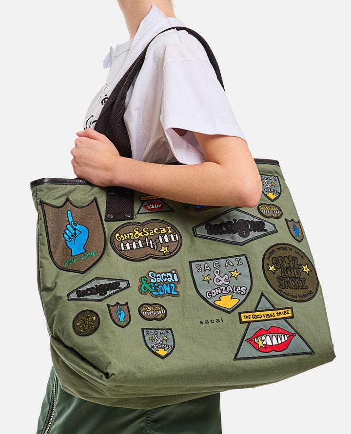 Sacai BORSA TOTE MEDIA SACAI X MARC GONZALES CON APPLICAZIONE