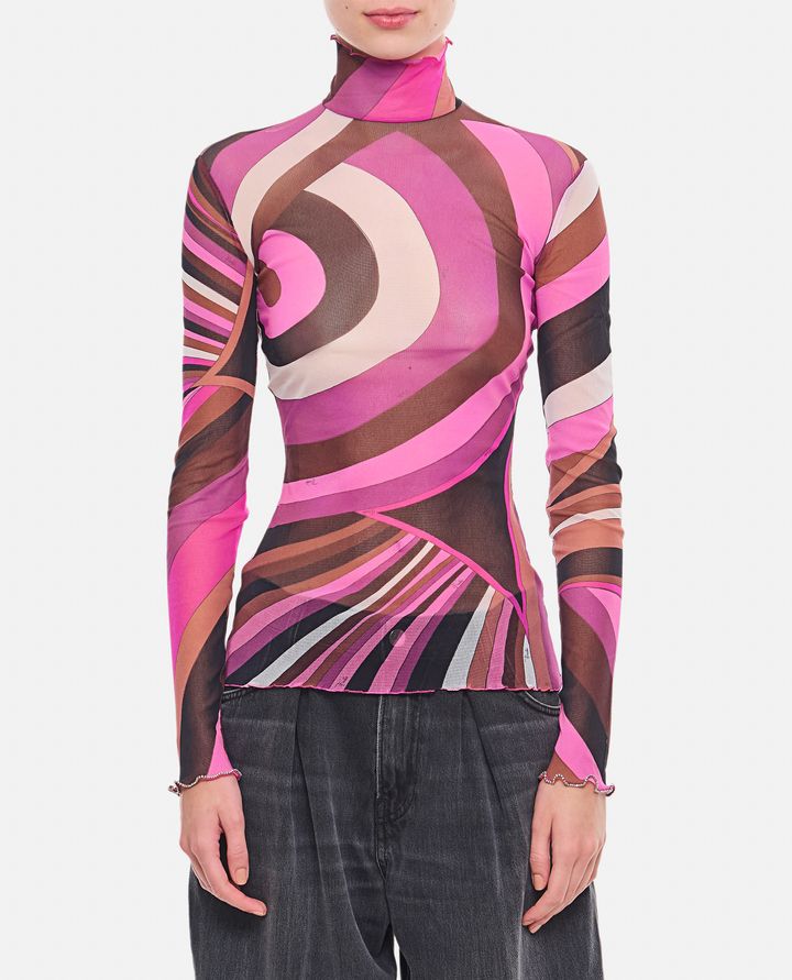Emilio Pucci T-SHIRT MANICA LUNGA IN TULLE