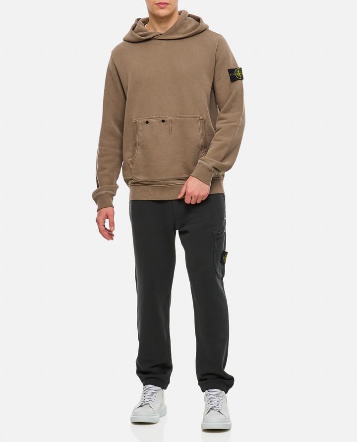 Stone Island FELPA IN COTONE ORGANICO DIAGONALE EFFETTO 'OLD'