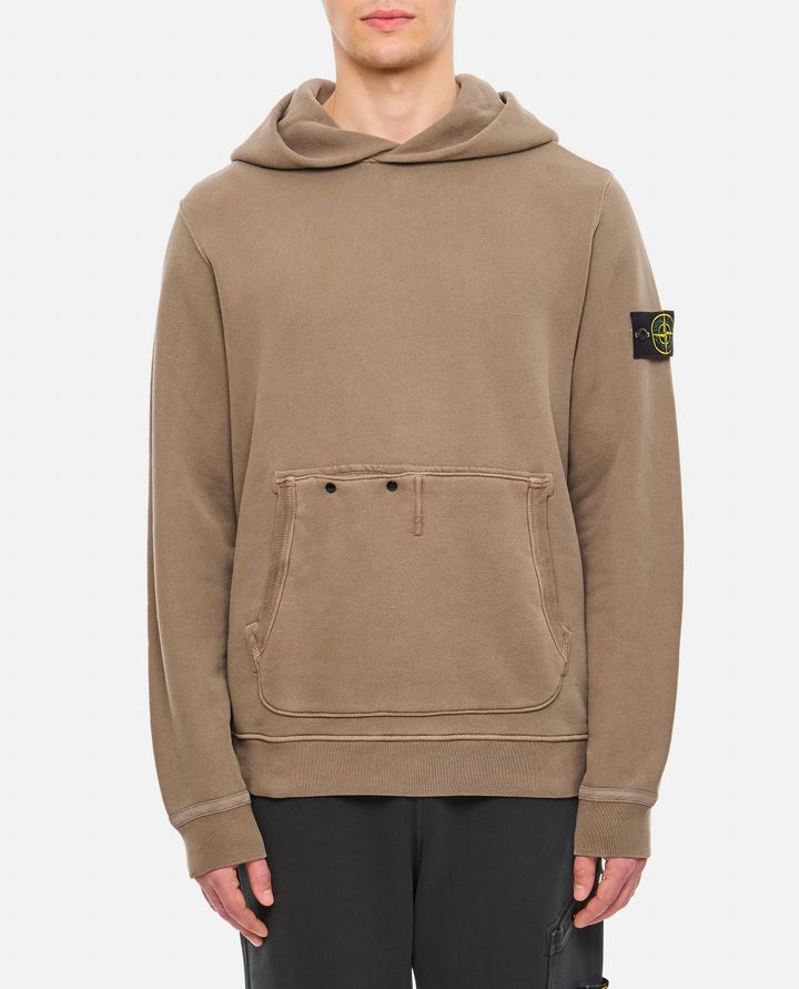 Stone Island FELPA IN COTONE ORGANICO DIAGONALE EFFETTO 'OLD'