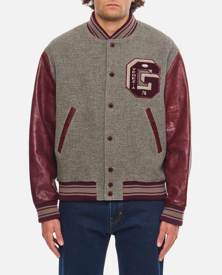Golden Goose BOMBER VARSITY CON MANICHE IN PELLE
