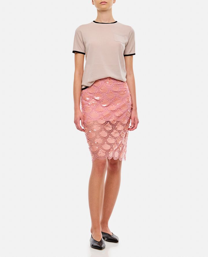 Rotate Birger Christensen GONNA MIDI CON PAILLETTES ROSA DA DONNA