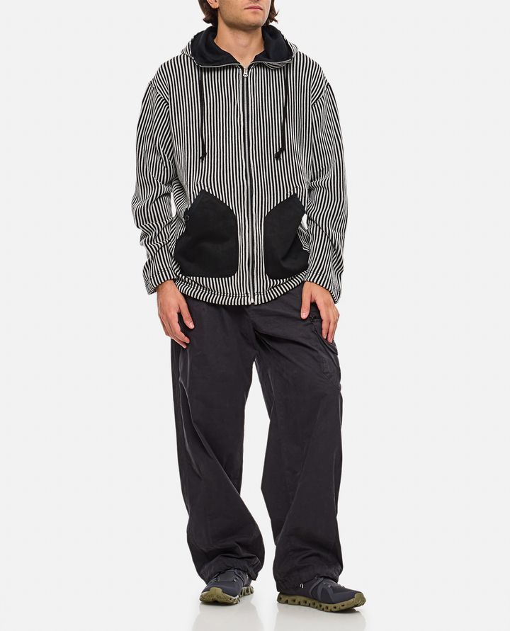 Junya Watanabe FELPA CON ZIP E CAPPUCCIO