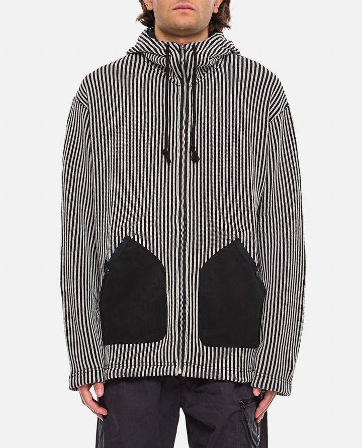 Junya Watanabe FELPA CON ZIP E CAPPUCCIO