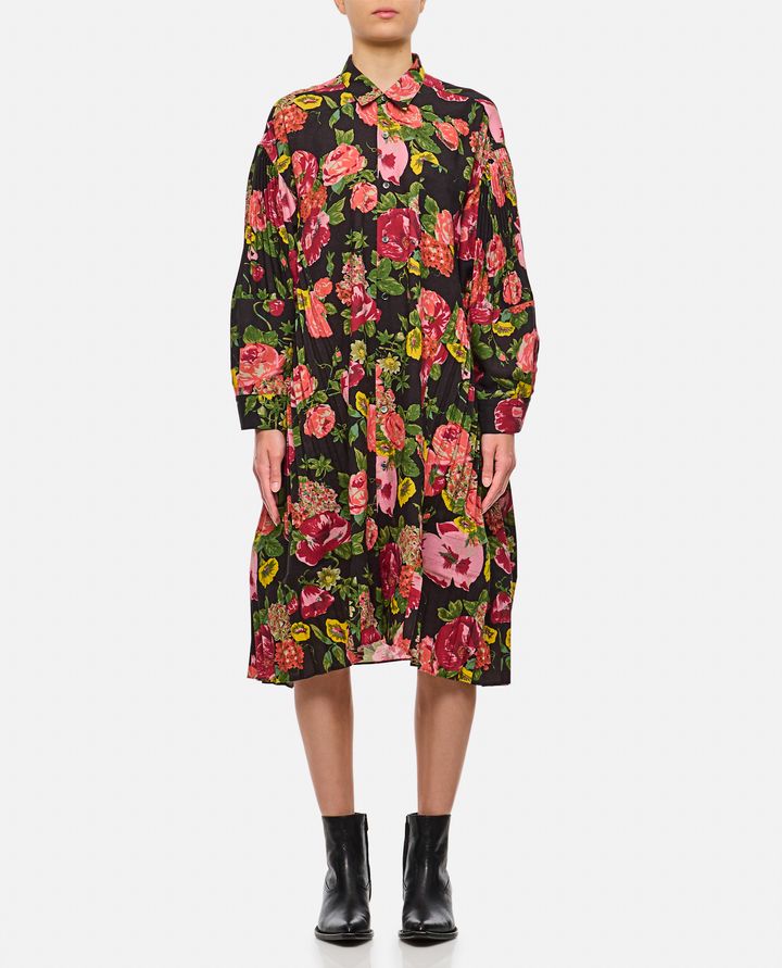 Junya Watanabe FLOWER PATTERN PRINTED SHIRT DRESS