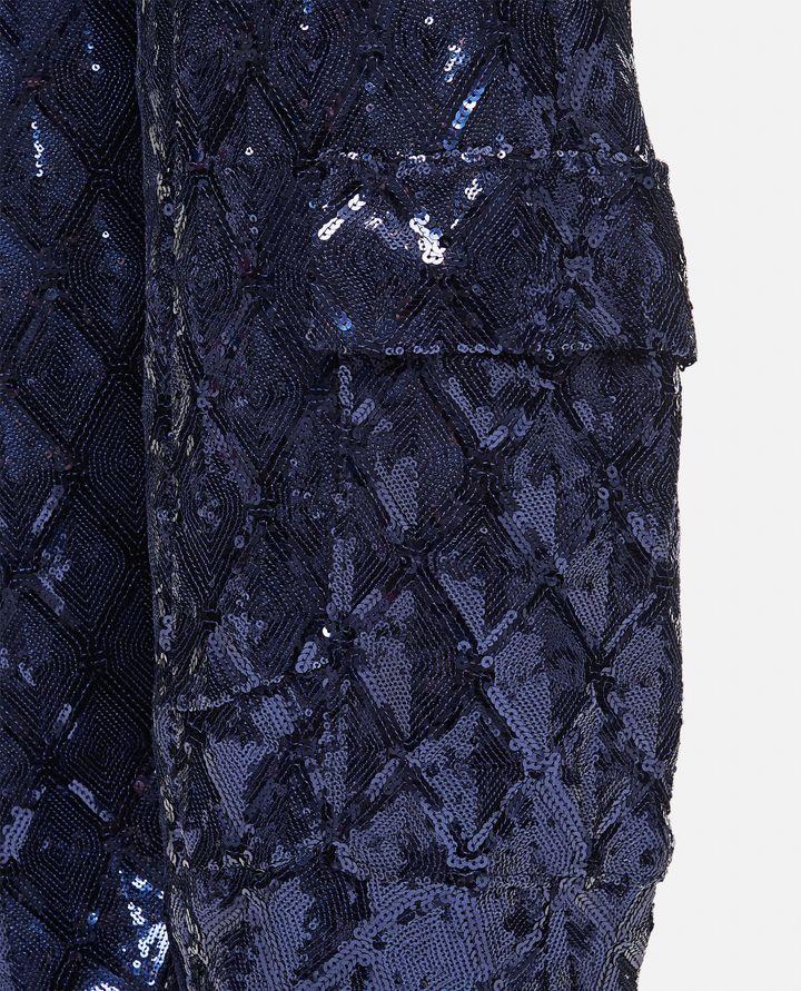 Rotate Birger Christensen PANTALONI CARGO CON PAILLETTES
