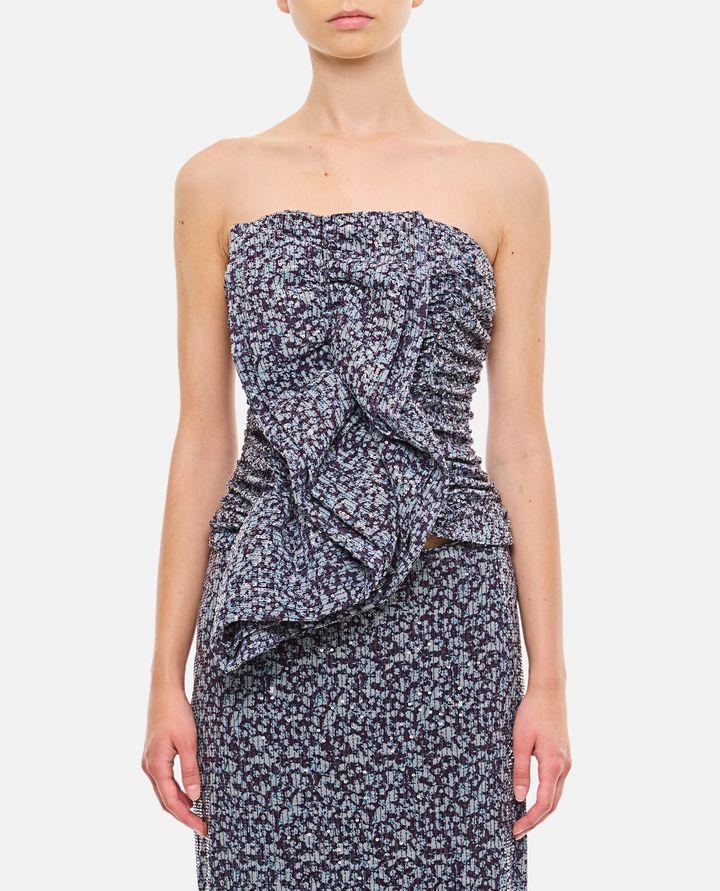 Rotate Birger Christensen TOP CORTO CON VOLANT