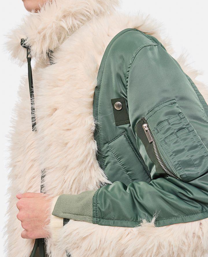 Sacai BOMBER CON INSERTI IN ECOPELLICCIA