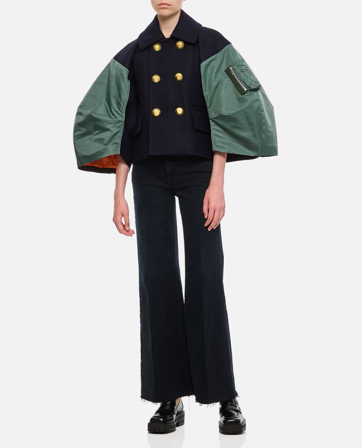 Sacai GIACCA IN TWILL DI LANA MELTON X NYLON
