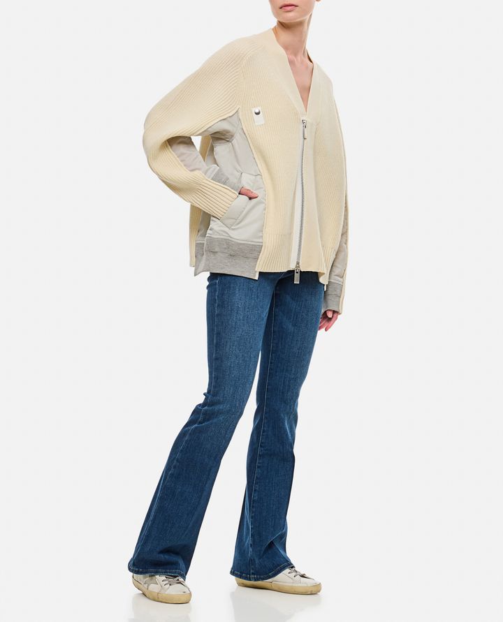 Sacai MCARDIGAN IN LANA E TWILL DI NYLON