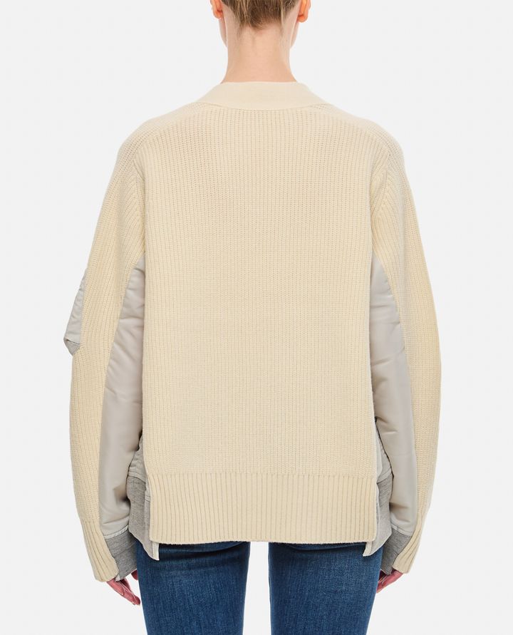 Sacai MCARDIGAN IN LANA E TWILL DI NYLON