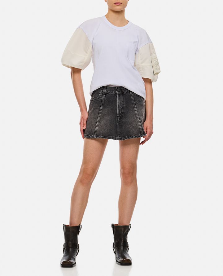 Sacai NYLON TWILL X COTTON JERSEY T-SHIRT