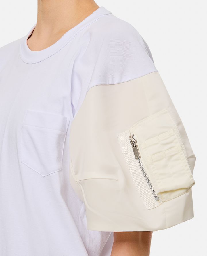 Sacai NYLON TWILL X COTTON JERSEY T-SHIRT