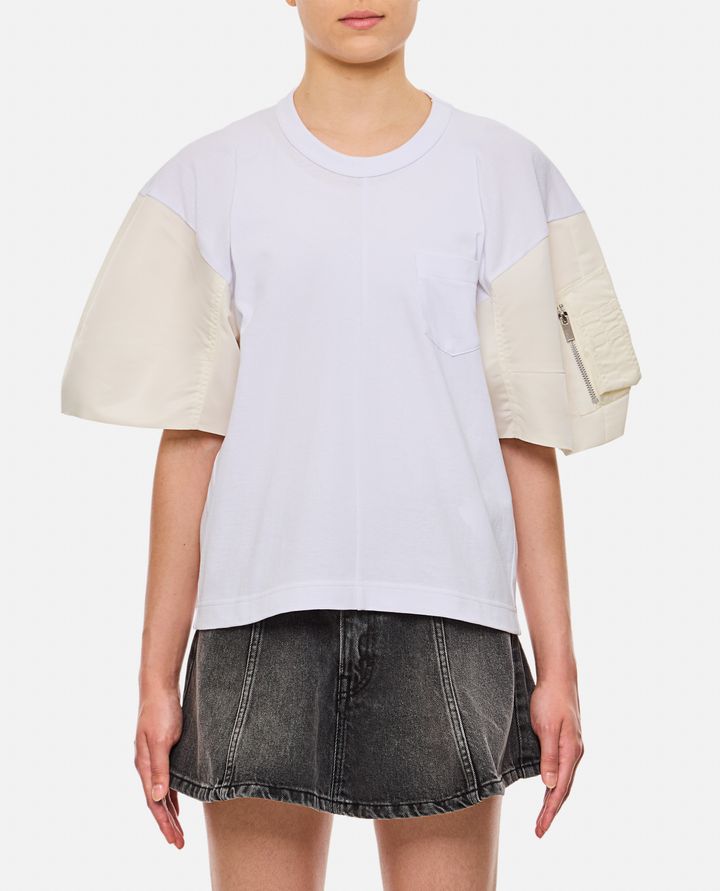 Sacai NYLON TWILL X COTTON JERSEY T-SHIRT