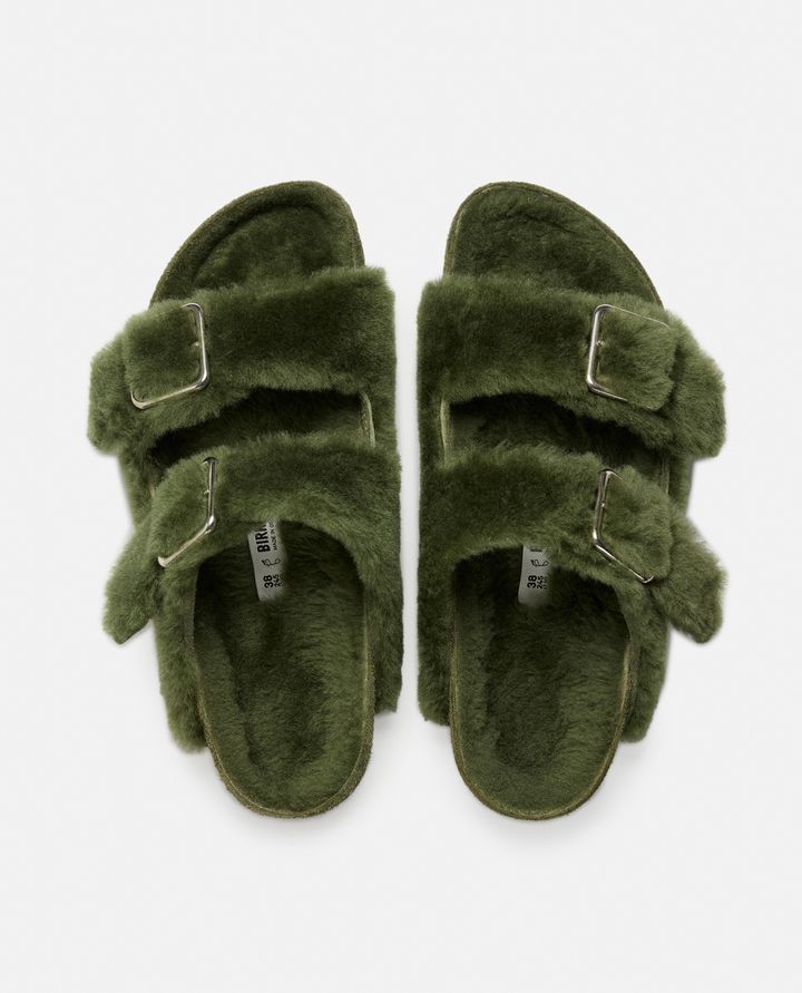 Birkenstock 1774 SANDALI ARIZONA SHEARLING BIG BUCKLE VERDI DA DONNA BIRKENSTOCK 1774