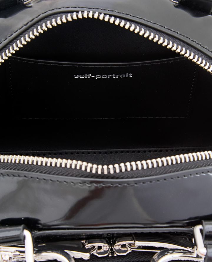 Self-Portrait MINI BORSA TOTE CURVA IN PELLE