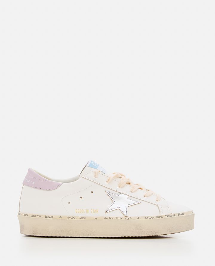 Golden Goose SNEAKERS HI STAR BIANCHE CON STELLA ARGENTO DA DONNA - GOLDEN GOOSE
