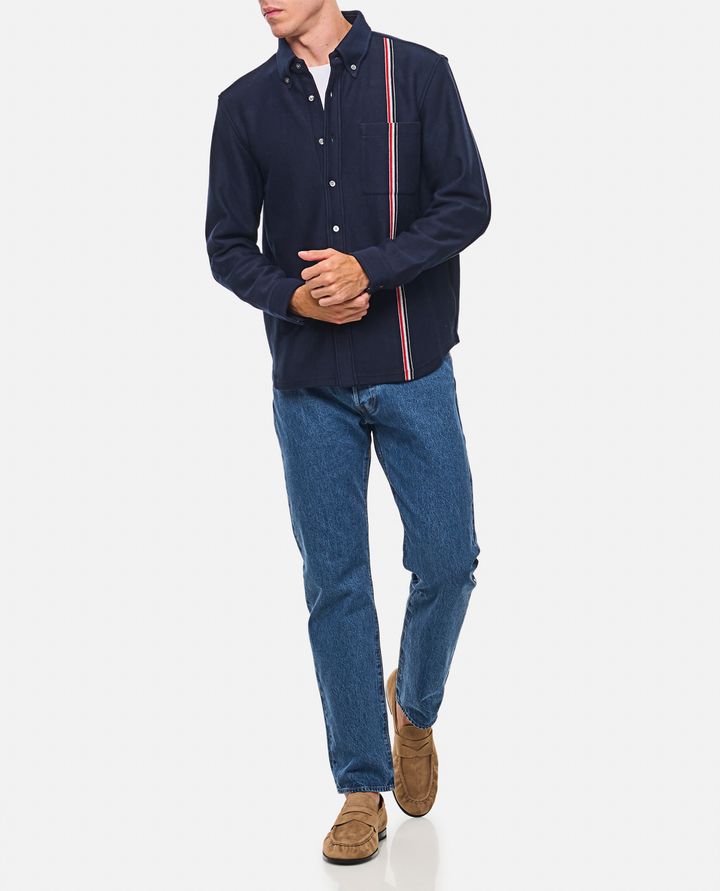 Thom Browne GIACCA CAMICIA IN MAGLIA CON TASCHINO