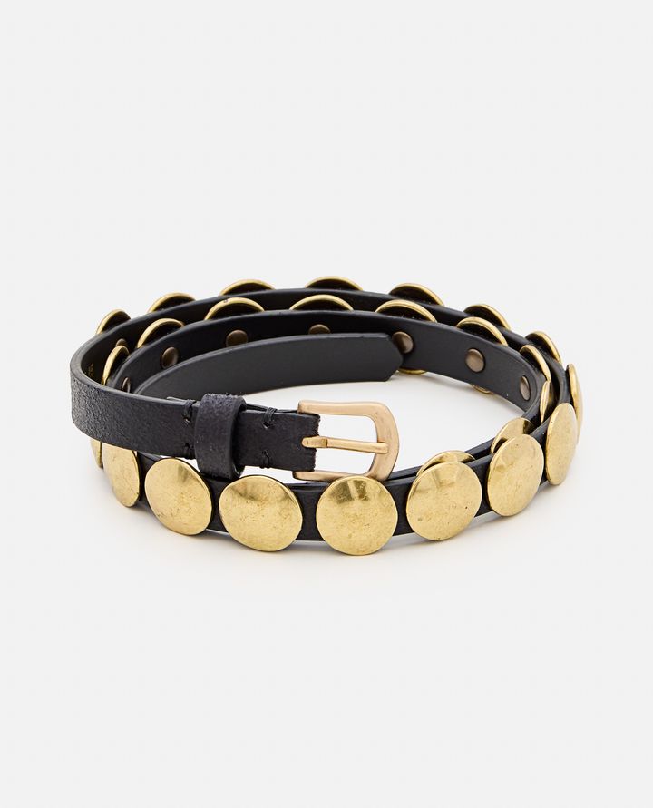 Golden Goose TRINIDAD CINTURA SOTTILE IN PELLE CON BORCHIE